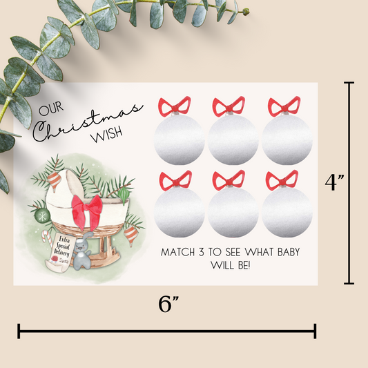 Christmas Gender Reveal Scratch Off Postcards- 15 ct