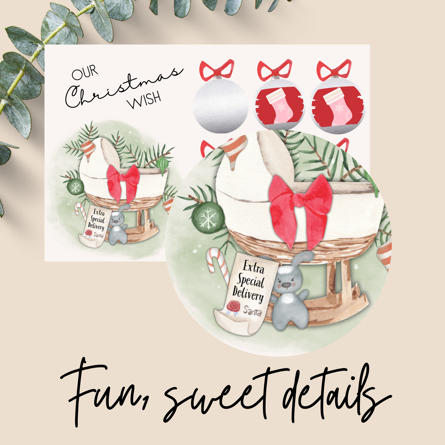 Christmas Gender Reveal Scratch Off Postcards- 15 ct