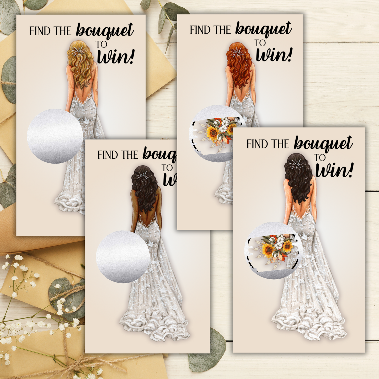 Bridal Shower Scratch Off Card Game - 30 cards