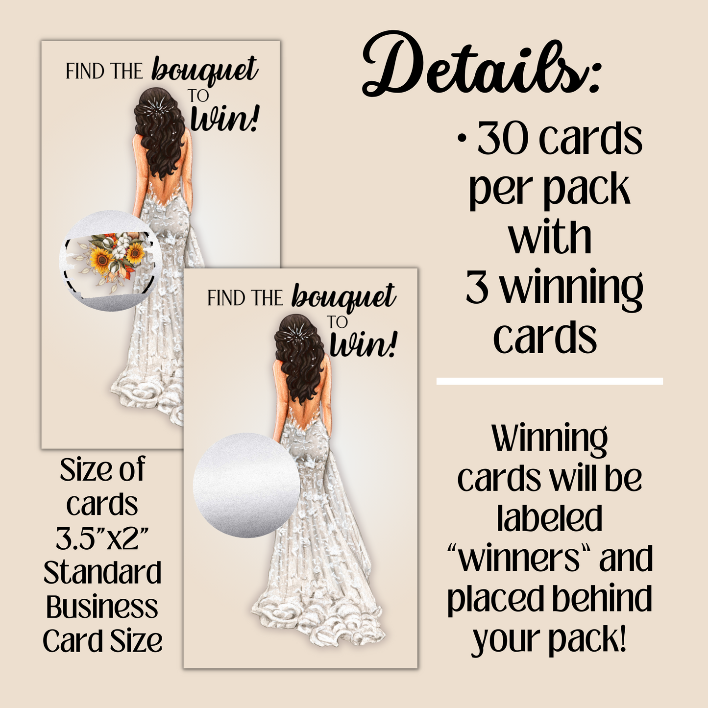 Bridal Shower Scratch Off Card Game - 30 cards