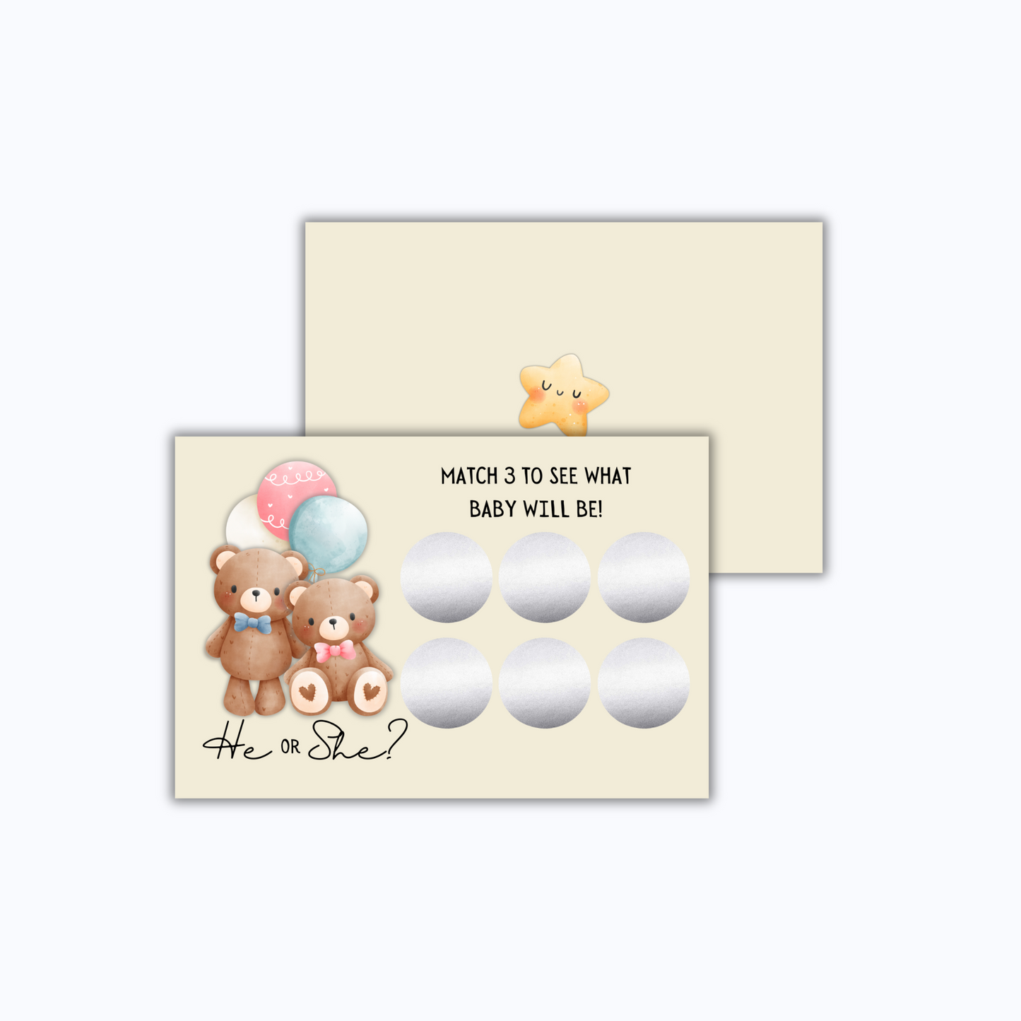 Gender Reveal Scratch Off Postcards