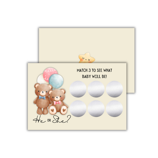Gender Reveal Scratch Off Postcards
