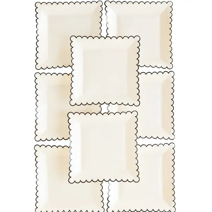Ephemera Halloween White with Black Edge Scallop