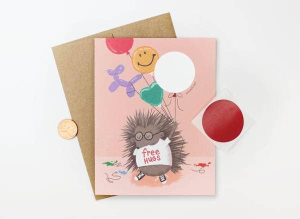 Porcupine Scratch Off Birthday Card