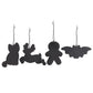 Black Skeleton Christmas Gingerbread Ornaments - Set of 4