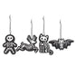 Black Skeleton Christmas Gingerbread Ornaments - Set of 4