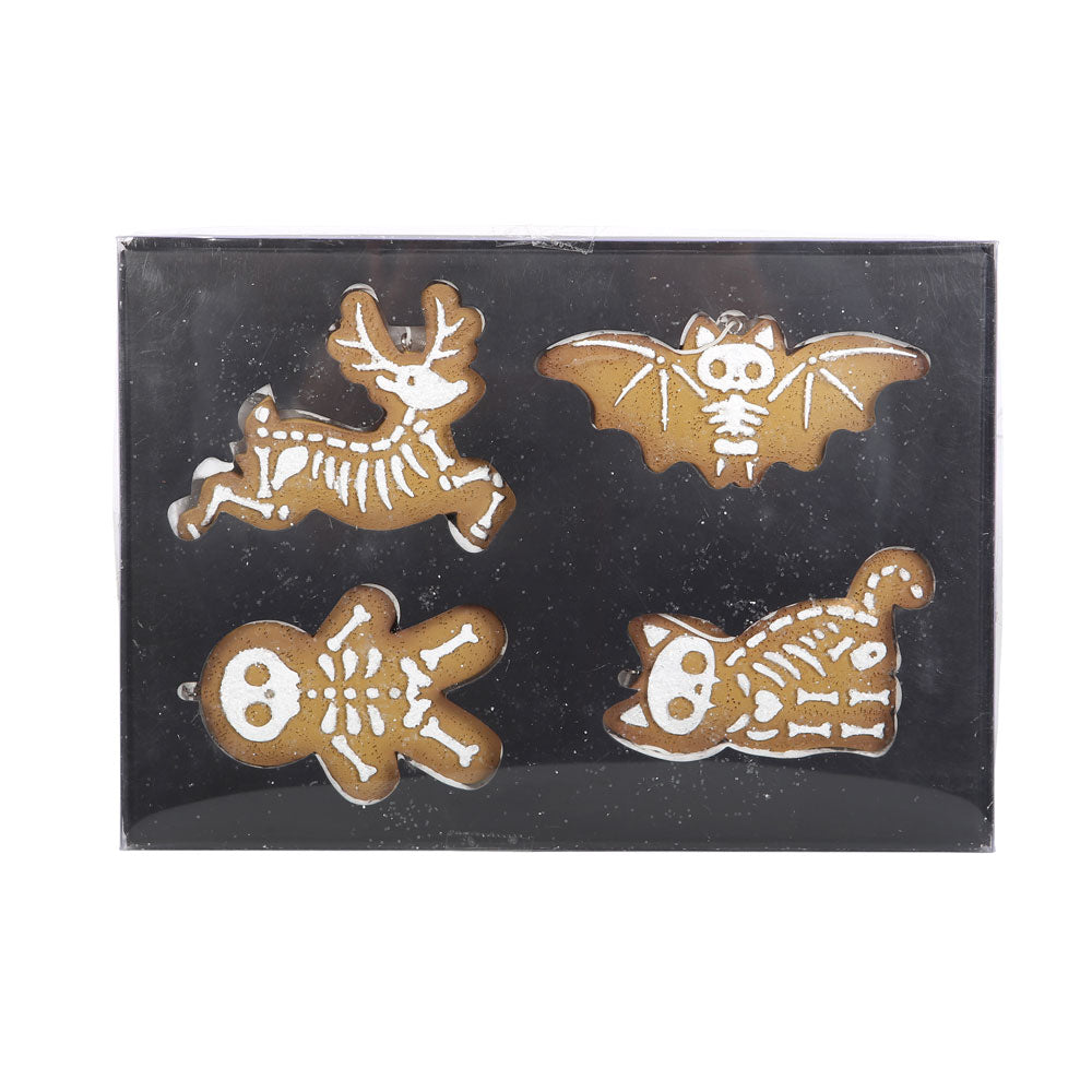 Creepy Christmas Skeleton Cookie Ornaments - Set of 4