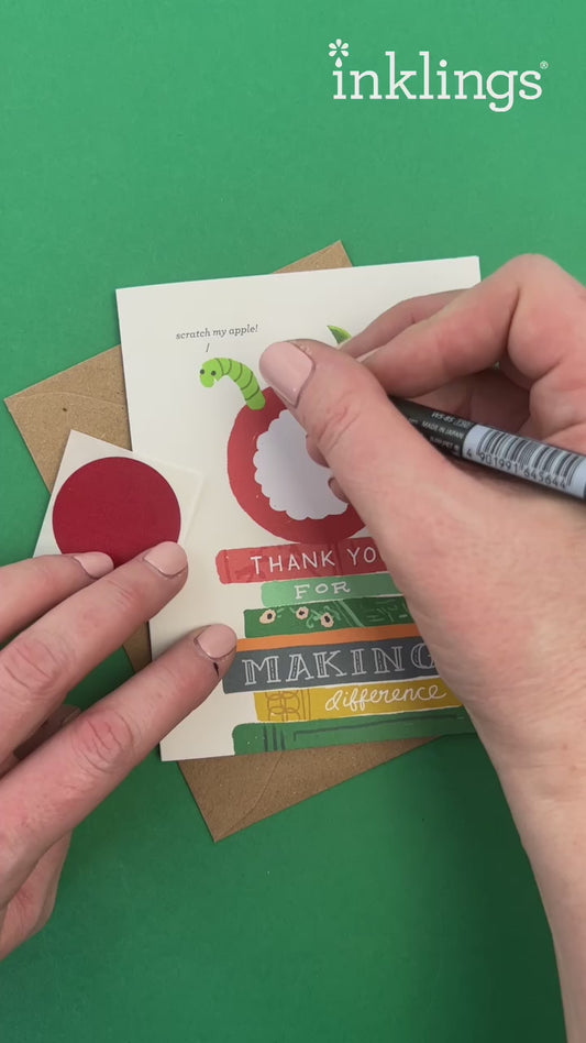 Bookworm Scratch-off Teacher Card
