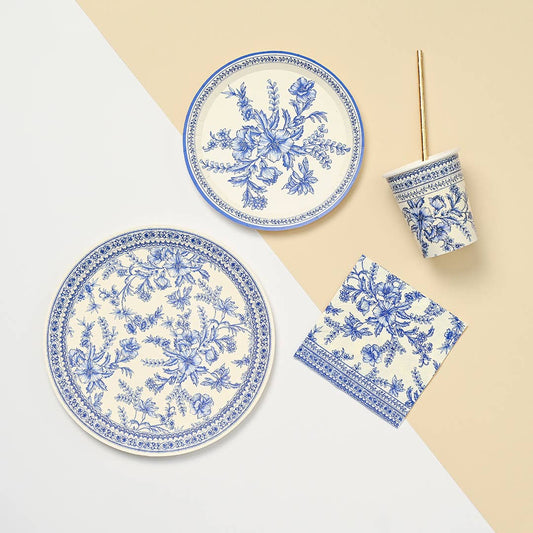 French Toile Small Paper Party Plates (10 per Pack)