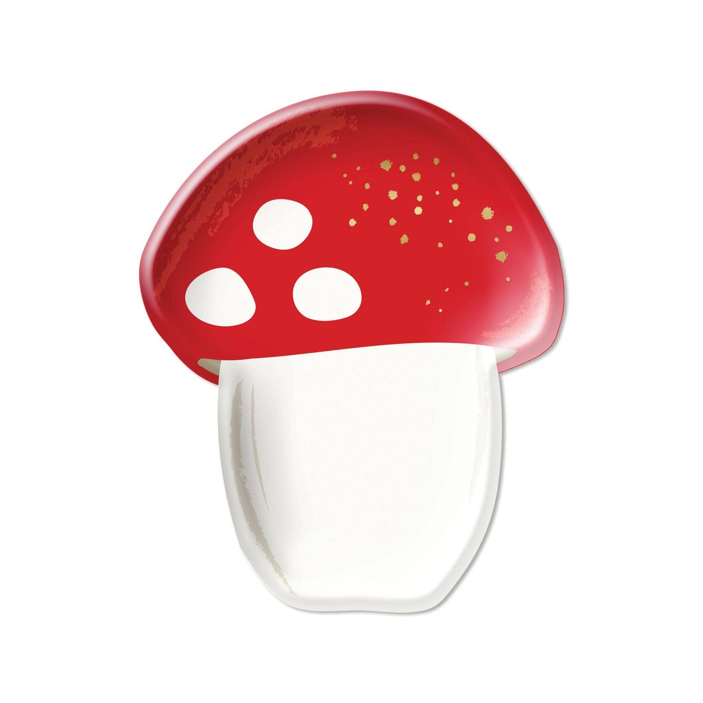 Botanical Christmas Mushroom Shaped Paper Plate
